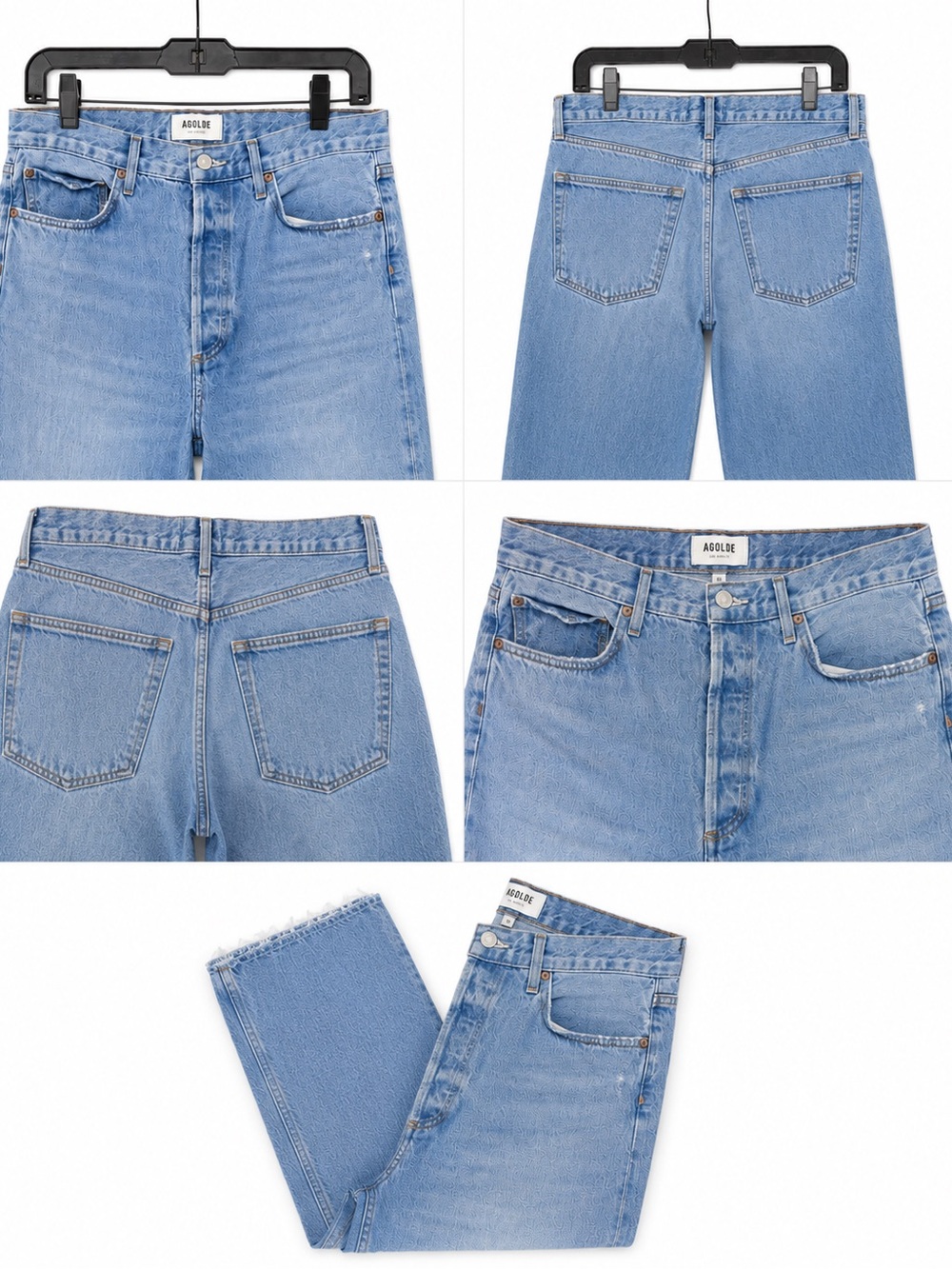 Agolde Light Blue High-Rise Wide Leg Jeans - Picture 2 of 2